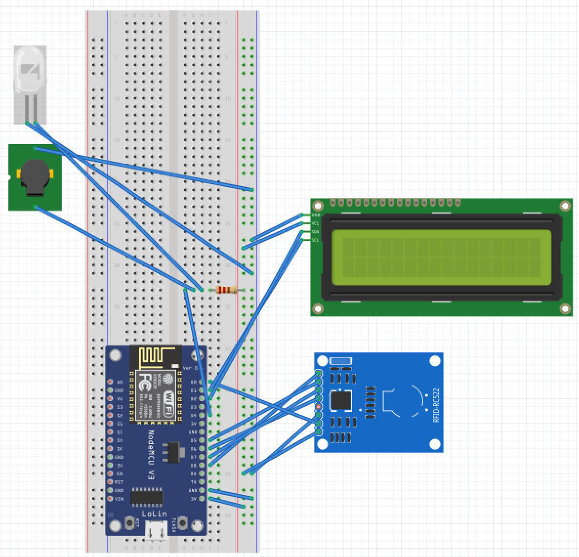 ESP8266 attendance machine wiring diagram