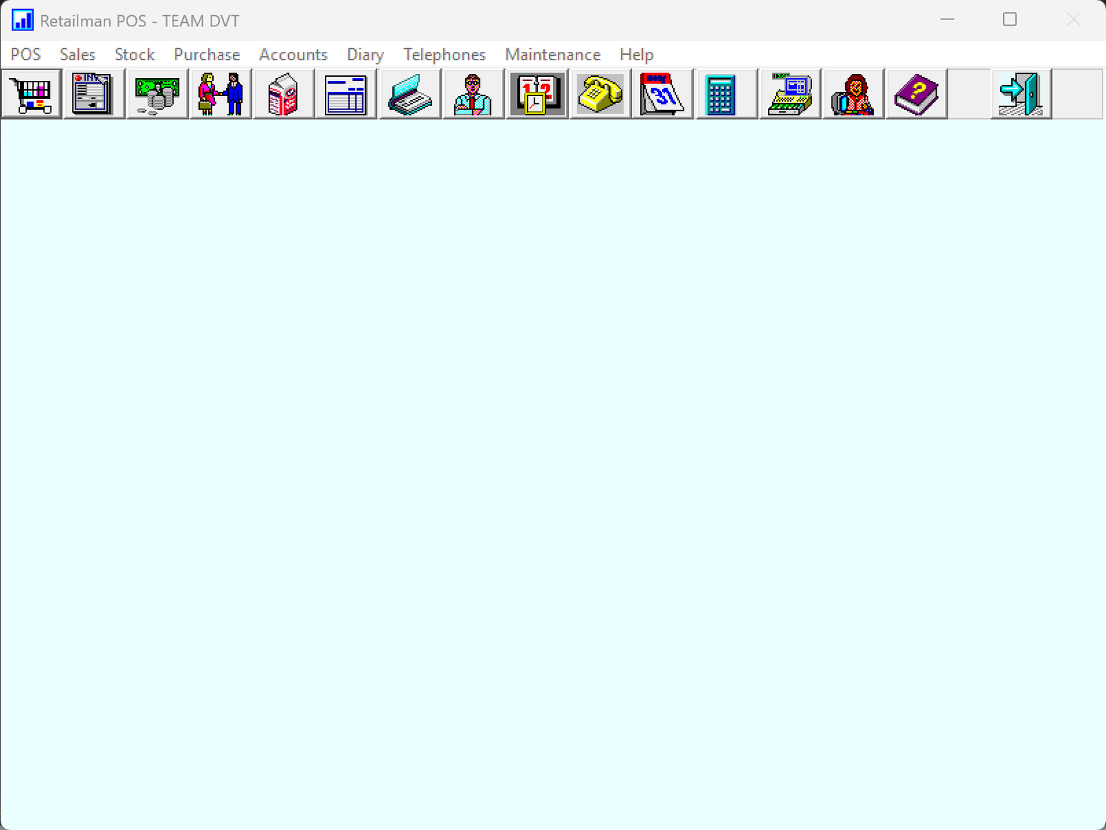 Old POS application toolbar, Windows XP era icons