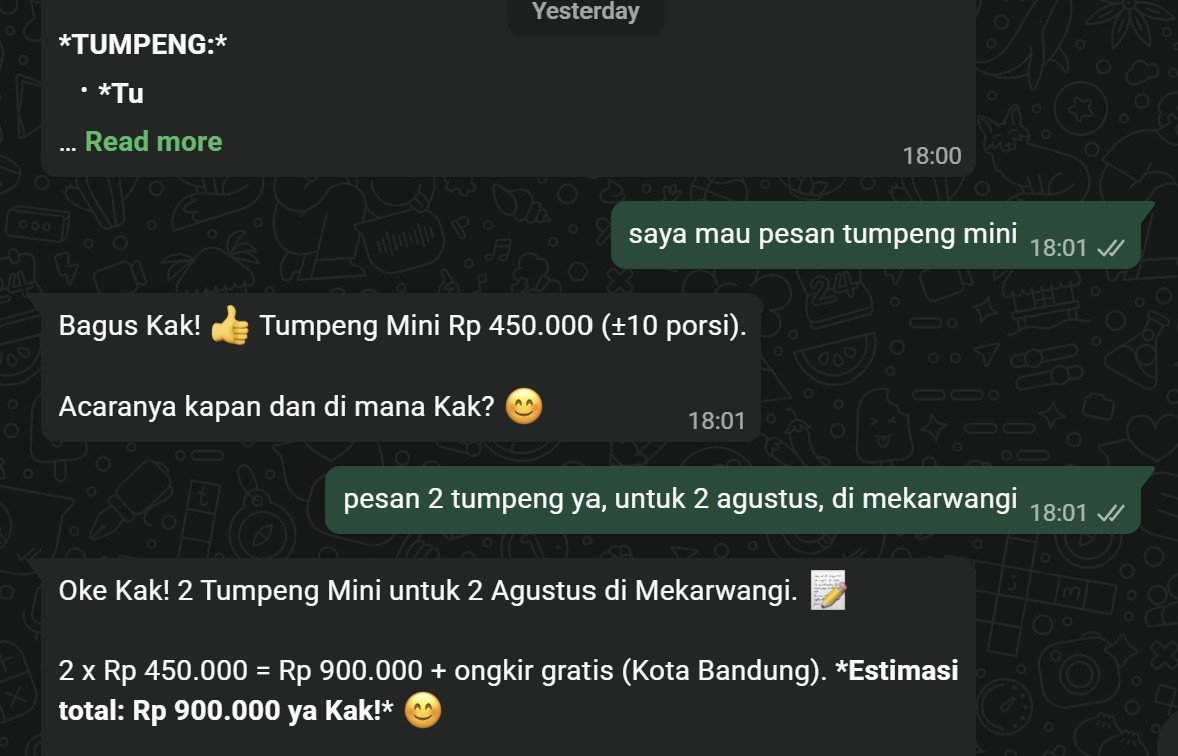 Fictional WhatsApp screenshot of a casual deal negotiation used as input